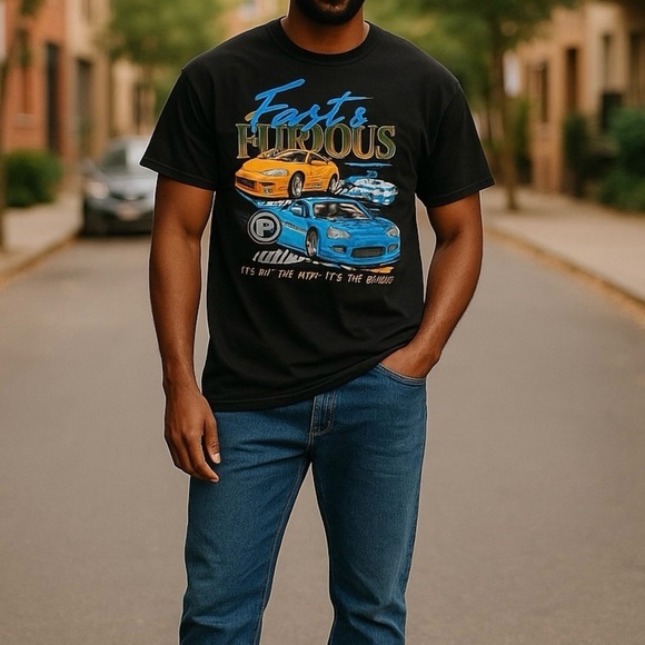 UNIVERSAL STUDIOS BIG Men's size 3XL Fast & Furious Black Graphic Movie T-Shirt - Picture 2 of 6